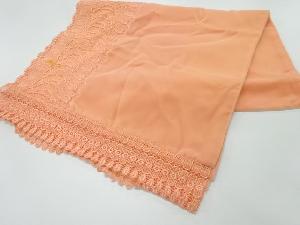 リサイクル　ビロードレース草花模様ショール